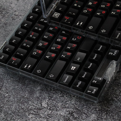 JTK ロシア文字ルート黒と赤のキーキャップ