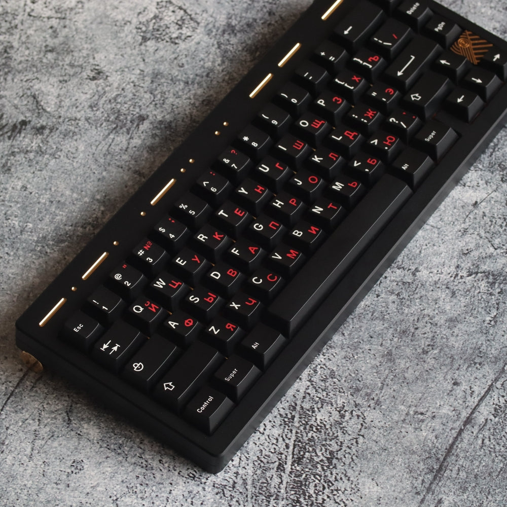 JTK ロシア文字ルート黒と赤のキーキャップ