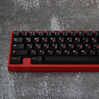 JTK ロシア文字ルート黒と赤のキーキャップ