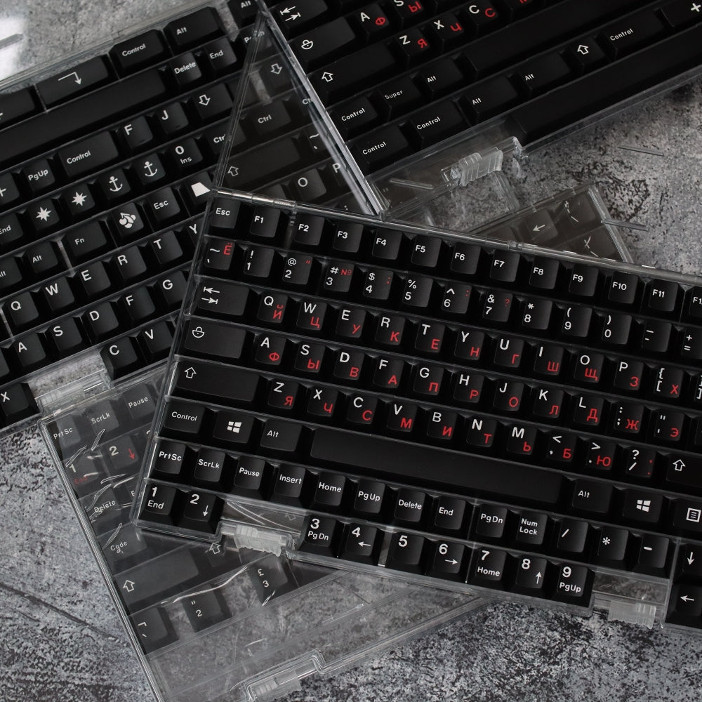 JTK ロシア文字ルート黒と赤のキーキャップ