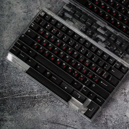 JTK ロシア文字ルート黒と赤のキーキャップ