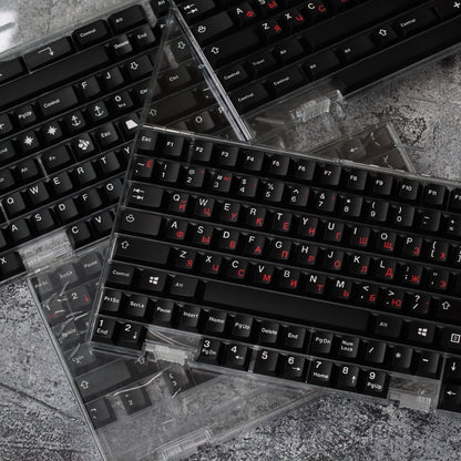 JTK ロシア文字ルート黒と赤のキーキャップ